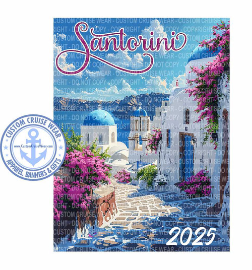 Santorini Steet View - You Pick The Year Printed On The REFRIGERATOR MAGNET