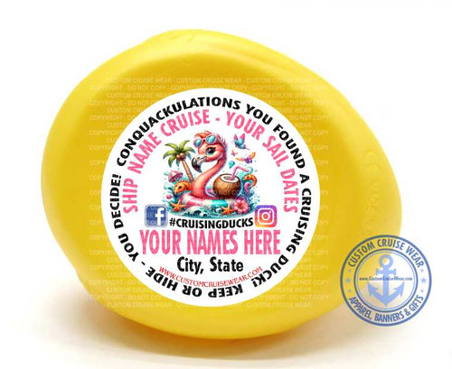 Set of Cruising Duck Stickers Flamingo In Floatie