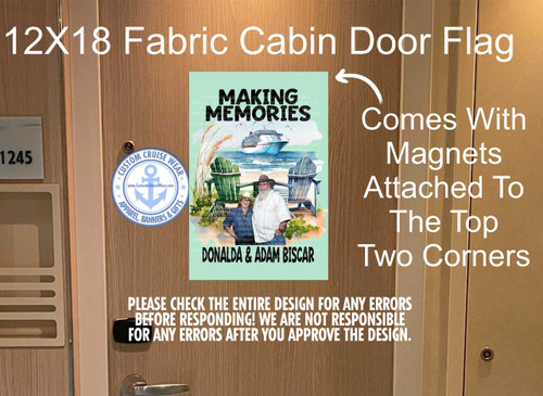 Donalda Biscar April 2026 Custom Request Flag 12x18 Beach Chairs