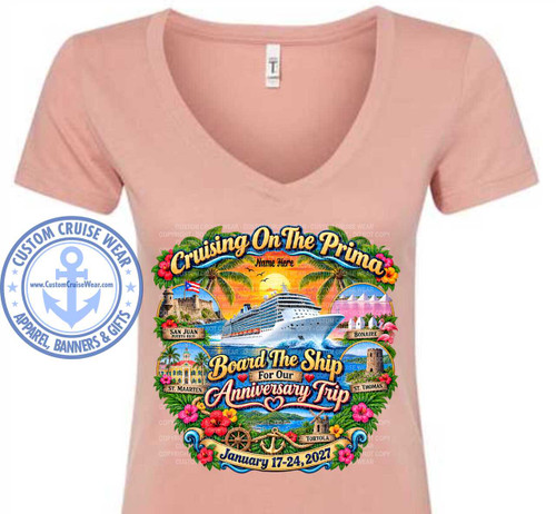 Kim Adams Prima January 17 2027 Custom Design Request - NL Ladies V-Neck - Desert Pink 1540