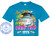 The image is of a turquoise t-shirt featuring a colorful graphic design. The central element of the design is a cartoon illustration of a cruise ship with a yellow water slide. Above the ship, a black graduation cap with a gold tassel rests, suggesting a theme related to graduation. A dolphin, also illustrated in a cartoon style, is depicted surfing on a surfboard in front of the ship.

The text "Aw Ship" is written in a stylized, bold yellow font above the cruise ship. Beneath it, the words "It's a Grad Trip" are written in a large, multi-colored font with pink and purple. Underneath this, the year "202X" is displayed, potentially representing the year of a graduation trip. Scrolls are placed at the bottom, suggesting a graduation theme.
