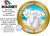 The image is a promotional graphic for a customizable cruise magnet. The dominant element on the right side of the image is a large, circular design with a gold, metallic border. This circular design features a tropical beach scene with clear blue water, sand, palm trees, and a bright blue sky with fluffy white clouds. Centered within this scene is a stylized, fluffy white elephant, appearing to be made of towels. The elephant is depicted from the chest up, with its trunk hanging down and its large ears spread.

Arched around the top of the gold border are the words "SHIP NAME" in large white text, followed by "CRUISE" and then "YOUR SAIL DATES" in slightly smaller white text, also arched. The text "SHIP NAME CRUISE" is positioned on the left arc, and "YOUR SAIL DATES" on the right arc.

Below the elephant and the beach scene, also within the gold border, is the phrase "NAME HERE" in large, bold white letters. There are small, round, golden embellishments on the gold border, resembling rivets or decorative studs. At the bottom left of the circular design, a smaller circular logo is visible with the text "CUSTOM CRUISE WEAR" and an anchor symbol.

To the left of the circular design, there is a prominent graphic of a red and blue horseshoe magnet, tilted diagonally. Below the magnet graphic, the word "MAGNET" is printed in large, bold, black sans-serif letters. Further down, in black text, are the descriptive phrases "High Quality," "Flexible Vinyl Magnet," "Laminated," and "With Black Backing." Below this, in larger black text, is "Great for smooth flat surfaces," followed by a bulleted list in parentheses: "(cruise doors, steel walls, magnetic whiteboards, steel lockers, refrigerators, and more)." A cautionary note is included below this list in italics: "May not work on all cruise line doors but should stick to the frames and walls outside your cabin."

The overall color scheme is bright and tropical, with the gold border and the blue and green hues of the beach scene contrasting with the white elephant and text. The background of the left portion of the image is white. The entire image is overlaid with a semi-transparent pattern of repeating text, likely watermarks, that reads "CUSTOM CRUISE WEAR - COPYRIGHT - DO NOT COPY." The composition places the textual information about the magnet on the left and the visual product representation on the right, creating a balanced and informative layout.