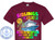 The image displays a maroon t-shirt with a graphic design printed on the front. The design features text and an illustration related to a cruise.

At the top of the design, in large, bold, gradient lettering, are the words "SIBLINGS CRUISE". The letters transition from orange and pink on the left to yellow, green, and light blue on the right, giving a vibrant, summery feel.

Below "SIBLINGS CRUISE" is an illustration of a large cruise ship sailing on blue water with white waves. The ship is depicted with multiple decks, balconies, and a white hull with blue accents. To the left of the ship, on a small island with sandy shore, are two palm trees with green fronds. A yellow sun, partially obscured by the cruise ship, is visible in the upper left of the illustration area.

Underneath the cruise ship illustration, there is more text. The first line reads "SAILING ON THE SHIP NAME" in a multicolored gradient, similar to the top text but with a slightly different color palette including pink, yellow, and green. The following line, "YOUR - PORTS - LISTED - HERE", is also in bold, capital letters with a gradient of pink and blue. The final line of text in this section is "YOUR SAIL DATES" in bright pink, capital letters.

Throughout the entire graphic design, and particularly overlaying the background of the design elements and the t-shirt itself, there are repeating semi-transparent watermarks that say "COPYRIGHT - DO NOT COPY" and "CUSTOM CRUISE WEAR".

In the bottom left corner of the t-shirt, there is a circular logo with the text "CUSTOM CRUISE WEAR" in a blue arc above and "APPAREL, BANNERS & GIFTS" in a similar arc below. Inside the circle, a light blue anchor symbol is prominently displayed, with the website address "www.CustomCruiseWear.com" written above it in white text. The background of the logo is white with small blue stars at the points of the outer circle.

The t-shirt itself is a deep maroon or burgundy color and appears to be made of cotton. The Gildan brand label is visible at the neckline. The composition is centered on the t-shirt, with the graphic taking up most of the chest area. The colors are bright and eye-catching, with a clear tropical and vacation theme.