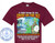 The image is a close-up of a maroon t-shirt with a graphic design on the front. The design depicts a stylized map of Europe with several famous landmarks and a cruise ship.

The top of the design reads "11 Night Europe By Sea" in white, blocky letters with a subtle shadow. Below this, the words "CRUISE ON THE SKY" are prominently displayed in large, colorful, 3D-effect lettering. The letters are orange and yellow with a red gradient and a dark outline, appearing to be made of fire or lava. The word "CRUISE" is on the left, and "ON THE SKY" is on the right, with a space in between.

The map of Europe is colored in a light, faded green. Overlaid on the map are several recognizable landmarks. On the left, a large white cruise ship is depicted sailing on a blue sea. In the center of the map, a stylized representation of the Eiffel Tower is shown in the Netherlands or France. To the right of the Eiffel Tower, the Big Ben clock tower and the London Eye are visible, representing England. There are also some scattered yellow stars on the map, indicating specific points of interest.

Below the map, a list of countries is presented in large, white, sans-serif font: "England, France, Scotland, Ireland, Netherlands, Belgium." Underneath the country names, the specific ports of call are listed in a smaller white font: "Southampton (London) - Le Havre (Paris) - Newhaven (Edinburgh) - Kirkwall, Orkney Islands - Belfast - Dun Laoghaire (Dublin) - IJmuiden (Amsterdam) - Zeebrugge (Bruges)."

At the bottom of the design, the dates of the cruise are displayed in bold, white letters: "May 17-28, 2026."

Scattered throughout the design, particularly over the map and the text, are numerous semi-transparent watermarks reading "COPYRIGHT - DO NOT COPY - CUSTOM CRUISE WEAR."

On the left side of the t-shirt, outside of the main graphic, is a circular emblem. This emblem has a dark blue border with a light blue interior. The words "CUSTOM CRUISE WEAR" are written in a curve along the top of the circle. Below this, an anchor symbol is prominently displayed in light blue. The website "www.CustomCruiseWear.com" is written in smaller text below the anchor. The bottom of the circle reads "APPAREL, BANNERS & GIFTS" in a curve.

The t-shirt itself is a deep maroon or burgundy color. The Gildan logo is visible on the inside of the neckline. The overall composition is centered on the t-shirt, with the graphic design occupying the majority of the chest area. The colors are vibrant and contrasting, with the white and colorful text standing out against the maroon fabric and the faded green map.