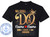 The image is a black t-shirt featuring a metallic gold graphic design. The design is centered on the chest of the shirt. The main element of the design is a large, stylized number "60", with the "6" having a heart shape cut out of its upper left portion. To the right of the "60", there is a diamond shape with smaller star shapes radiating outwards. Above the "60", the text "WE STILL" is displayed in a blocky, sans-serif font. Below the "60", the text "00 YEARS" is prominent, with "00" being significantly larger than "YEARS". In the center of the design, below "00 YEARS", there are two placeholder names, "Name" in white text, separated by a small red heart, followed by another "Name" in white text. Below the names, there is an arrow graphic pointing to the right, with the word "SINCE" in gold text. Below "SINCE", there is a placeholder for a year, represented as "0000" in gold text. The entire graphic is overlaid with a semi-transparent watermark that repeats the phrase "CUSTOM CRUISE WEAR - COPYRIGHT - DO NOT COPY" in a vertical pattern. To the left of the main graphic, there is a circular emblem. This emblem features a navy blue border with the text "CUSTOM CRUISE WEAR" curved along the top and "APPAREL, BANNERS & GIFTS" curved along the bottom. Inside the border, there is a light blue anchor symbol on a white background, with the website address "www.CustomCruiseWear.com" also in light blue text. The t-shirt itself is black, and the graphic elements are predominantly metallic gold, with white and red accents for the names and heart. The composition is balanced, with the primary graphic centered and the emblem placed to the lower left. The overall aesthetic suggests a design for a wedding anniversary or a significant milestone, possibly related to a cruise vacation, given the branding.