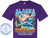 The image is a graphic design for a t-shirt with an Alaska cruise theme. The t-shirt itself is a deep purple color. The graphic is centered on the t-shirt and features a stylized depiction of Alaska.

At the top, the word "ALASKA" is written in large, bold letters with a textured, icy blue fill and a white outline. Below this, a scenic landscape unfolds. Towering, snow-capped mountains dominate the background, illuminated by a soft, warm sunset with pink and orange hues. In the foreground, a majestic bald eagle is depicted in flight, its wings spread wide, with its head turned towards the viewer.

To the left of the landscape is a totem pole with intricately carved figures, rendered in earthy tones and vibrant accents. Next to the totem pole, a large brown bear stands on its hind legs, facing left. In the water below, a large cruise ship sails serenely. To the right of the cruise ship, a killer whale breaches the surface of the water. The water itself is a calm blue-green. A subtle, faint overlay of text reading "COPYRIGHT - DO NOT COPY - CUSTOM CRUISE WEAR" is visible throughout the design, indicating it's a promotional item.

Below the landscape, the phrase "CRUISING ON THE SPIRIT" is displayed in large, orange, textured letters. Underneath this, a list of cruise destinations is provided in a smaller, white font: "Seattle - Cruise Endicott Arm Fjord - Skagway Juneau - Ketchikan - Victoria, BC". Finally, at the very bottom, the dates "August 18-25, 2026" are printed in a slightly larger, light yellow font.

In the bottom left corner of the t-shirt, there is a circular logo for "CUSTOM CRUISE WEAR APPAREL, BANNERS & GIFTS". This logo features an anchor in the center, surrounded by stars and the brand name. The anchor and text are in a light blue color. The overall composition is detailed and vibrant, aiming to capture the essence of an Alaskan cruise adventure.