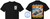 The image displays two black t-shirts, one shown from the front and the other from the back, likely for an event called "Beach Bash 2026".

The front of the t-shirt features a circular graphic in white and black. The graphic depicts a cartoonish scene with a dune buggy or off-road vehicle being driven, possibly by a dog character. The text "BEACH BASH SAND DOGS" is prominently displayed within and around the circle, with the date "July 10-18, 2026" printed below.

The back of the t-shirt showcases a vibrant, detailed illustration of a beach scene with multiple off-road vehicles, referred to as "sand dogs," driving along a sandy coastline. The ocean is depicted with crashing waves, and rocky outcrops are visible in the distance, suggesting a dramatic coastal landscape. The sky is a blend of sunset colors, with oranges, pinks, and purples. The text "Life is better when you're RIDING WITH THE SAND DOGS" is printed at the top in stylized lettering. Below the illustration, the event name "BEACH BASH 2026" is displayed in large, bold, yellow and orange lettering. Further down, "Coos Bay, Oregon" is written in white text. A space labeled "Name Here" is also present.

To the left of the back design, a circular logo with a blue anchor in the center is visible. The text "CUSTOM CRUISE WEAR" encircles the anchor, with "APPAREL, BANNERS & GIFTS" written at the bottom, and a website address "www.CustomCruiseWear.com" in the middle.

The overall color palette of the graphic on the back is rich and includes blues for the ocean, sandy browns and yellows for the beach and vehicles, and warm sunset tones for the sky. The composition of the back design is dynamic, with the vehicles leading the viewer's eye along the beach and towards the ocean. The use of distinct fonts and sizes for the text adds to the visual interest. The black color of the t-shirts provides a strong contrast for the colorful graphics.
