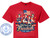 The image shows a red t-shirt with a graphic design printed on it. The design features a patriotic theme celebrating "250 Years of Freedom 1776-2026".

The central elements of the graphic are four anthropomorphic ducks dressed in historical American colonial attire. The duck on the far left is playing a drum with drumsticks. The second duck from the left is also playing a drum. The third duck from the left is holding a fife to its mouth, as if playing it. The duck on the far right is holding a fife and appears to be marching. Each duck wears a tricorn hat and a red and blue coat with white ruffled cuffs and jabots.

Behind the ducks, a stylized American flag is prominently displayed, waving in the wind. The flag has the traditional stars and stripes pattern but with a circular arrangement of stars in the blue field.

Below the ducks and the flag, a banner with red and white stripes runs horizontally across the design. Text on this banner reads "250 Years of Freedom". The word "Freedom" is larger and features a distressed texture with red, white, and blue elements, resembling the American flag. Below this, the years "1776-2026" are printed in blue.

Scattered around the central design are gold-colored stars and what appear to be fireworks in red, yellow, and blue. The background of the graphic is filled with a repeating pattern of faint, semi-transparent text that reads "CUSTOM CRUISE WEAR" and "COPYRIGHT - DO NOT COPY". This text is arranged in diagonal lines and overlays the entire design.

In the lower left corner of the t-shirt, there is a circular logo with a blue anchor in the center. The words "CUSTOM CRUISE WEAR" are inscribed in a circular arc above the anchor, and "APPAREL, BANNERS & GIFTS" are in a similar arc below. The border of this logo is also adorned with small stars.

The t-shirt itself is a vibrant red color. The graphic design is primarily in shades of red, white, blue, and gold, with the natural colors of the ducks. The composition is centered on the t-shirt, with the ducks and flag forming the focal point, surrounded by thematic elements and brand information. The overall impression is celebratory and patriotic.