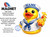 The image is a promotional graphic for "MAGNET" products. The main visual element on the right is a stylized illustration of a yellow rubber duck wearing a sailor outfit. The duck has a white sailor hat with a blue band and the word "NAME" written in blue letters across the front. It's also wearing a white sailor shirt with blue stripes on the collar and sleeves. The duck is holding a tall glass of amber-colored liquid with a blue straw, garnished with a red cherry, a slice of lime, and a piece of pineapple topped with a small yellow umbrella. The background behind the duck is filled with a semi-transparent, repeating watermark of "CUSTOM CRUISE WEAR - DO NOT COPY - COPYRIGHT."

On the left side of the image, there is a graphic of a red and blue horseshoe magnet. Below the magnet, the word "MAGNET" is printed in large, bold, dark gray capital letters. Underneath, in black text, is descriptive information: "High Quality Flexible Vinyl Magnet With Black Backing". Further down, in black text, is a list of suitable surfaces: "Great for smooth flat surfaces (cruise doors, steel walls, magnetic whiteboards, steel lockers, refrigerators, and more)". A disclaimer follows in smaller, italicized black text: "May not work on all cruise line doors but should stick to the frames and walls outside your cabin".

In the bottom left corner, there is a circular logo with a blue anchor in the center, surrounded by text that reads "CUSTOM CRUISE WEAR" at the top and "APPAREL, BANNERS & GIFTS" at the bottom, with stars on either side of the anchor.

The color palette is dominated by bright yellows, blues, and reds, with accents of white, black, and amber for the drink. The composition places the text and magnet graphic on the left and the illustrative duck and drink on the right, creating a balanced layout. The overall tone is playful and summery, suggesting a product for leisure activities like cruises.
