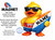 The image is a digital advertisement with a white background. In the upper left corner, there is a bold black text that reads "MAGNET" above the words "High Quality Flexible Vinyl Magnet With Black Backing". To the left of this text is a graphic of a red and blue horseshoe magnet.

Dominating the right side of the image is a cartoon yellow duck wearing black sunglasses and red swim trunks. The duck is holding a surfboard with the word "NAME" written in large black block letters on it. The surfboard is colored white, red, and blue. The duck's beak is orange.

Below the main text on the left, there is a block of text that reads "Great for smooth flat surfaces (cruise doors, steel walls, magnetic whiteboards, steel lockers, refrigerators, and more)". Below this, in a smaller font, is a disclaimer: "May not work on all cruise line doors but should stick to the frames and walls outside your cabin".

In the lower left quadrant of the image, there is a circular logo with a blue anchor in the center, surrounded by text. The text around the top of the circle reads "CUSTOM CRUISE WEAR" and around the bottom it reads "APPAREL, BANNERS & GIFTS". There is also a website address within the logo: "www.CustomCruiseWear.com".

The overall color palette is bright and playful, with primary colors like red, blue, and yellow being prominent. The composition is split, with text and product information on the left and a cartoon character and product-related graphic on the right, creating a clear visual separation of elements. There are numerous semi-transparent watermarks overlaid on the image, mostly repeating "CUSTOM CRUISE WEAR - COPYRIGHT - DO NOT COPY".