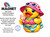 The image displays a white background with text and an illustration of a cartoon duck. On the top left, there is an illustration of a red and blue horseshoe magnet with the word "MAGNET" in bold, black, sans-serif font below it. To the right of the magnet, there is a description of the product, stating "High Quality Flexible Vinyl Magnet With Black Backing". Below this, more descriptive text is present: "Great for smooth flat surfaces (cruise doors, steel walls, magnetic whiteboards, steel lockers, refrigerators, and more)". A disclaimer below this reads "May not work on all cruise line doors but should stick to the frames and walls outside your cabin".

The main focus of the image is a large illustration of a cartoon duck dressed in beachwear. The duck is yellow and appears to be a stylized chick. It is wearing a pink bikini with white polka dots and a large pink sun hat adorned with a light pink flower and a white band. The duck is also wearing a pearl necklace with blue beads. It is holding a light brown seashell in its right flipper. The duck has large, expressive black eyes with white highlights, and small black eyebrows. A turquoise bikini bottom with white stripes on the edges and the word "NAME" printed in black letters on a white banner across it is worn by the duck. A small yellow flower with a light brown center is attached to the banner. The duck's left flipper is partially visible and adorned with a white and blue striped towel or sarong wrapped around its waist. The overall color palette for the duck is vibrant, with strong contrasts between the yellow, pink, turquoise, and blue elements.

In the bottom left quadrant of the image, there is a circular logo for "CUSTOM CRUISE WEAR". The logo features a blue anchor in the center surrounded by stars and the text "CUSTOM CRUISE WEAR" and "APPAREL, BANNERS & GIFTS" in a circular arrangement.

The entire image is overlaid with a faint, repeating watermark pattern that reads "COPYRIGHT - DO NOT COPY - CUSTOM CRUISE WEAR". This watermark is particularly noticeable across the duck illustration. The composition places the descriptive text and the magnet illustration on the left side, while the large cartoon duck dominates the right side and the center of the image. The white background ensures that all elements stand out clearly.