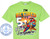 The image is a t-shirt design with a bright lime green background. The central graphic features a playful scene with text and an illustration.

At the top, in bold, black, slightly stylized text, are the words "I'M". Flanking "I'M" are two sets of three small, wavy lines, suggesting a breezy, relaxed atmosphere.

Below "I'M" is the word "RETIRED" in large, thick, multi-colored letters. The letters have a gradient of yellow and orange with a bright red outline and a subtle shadow effect, giving them a vibrant, almost cartoonish appearance. The background behind "RETIRED" is a depiction of a tropical beach scene at sunset. Silhouetted palm trees are visible against a gradient sky of pink, orange, and purple. The sun is low on the horizon, casting a warm glow.

Dominating the center is a large, bold white number "5" with a thick black outline. The "5" is positioned to the left of the beach scene.

To the right of the "5" and slightly in front of the beach scene is an illustration of a colorful macaw parrot. The parrot is seated in a wooden Adirondack chair, facing towards the viewer. It has blue, red, yellow, and green feathers, and is wearing sunglasses and a straw hat with a blue ribbon. It's holding a tropical cocktail with a straw and an umbrella in its right wing. The parrot's feet are casually resting on a striped footrest, and it's wearing flip-flops.

Below the number "5" and the parrot, the text continues. In a stylized, black, script font, the words "O'Clock" are written. Below this, in a larger, bolder, black script font, is the word "Everywhere". To the right of "Everywhere" are two small, stylized purple wavy lines, mirroring those near "I'M".

There are subtle watermark-like text overlays throughout the image, reading "CUSTOM CRUISE WEAR" and "COPYRIGHT DO NOT COPY" in a lighter shade of grey. These are not the primary focus of the design but are present.

In the lower left corner of the t-shirt, there is a circular logo with the text "CUSTOM CRUISE WEAR" around the top edge and "APPAREL, BANNERS & GIFTS" around the bottom edge. Inside this circular text is a prominent blue anchor symbol on a white background, with the website "www.CustomCruiseWear.com" written in smaller text below the anchor.

The overall composition is well-balanced, with the text and imagery filling the central area of the t-shirt. The colors are bright and cheerful, contributing to a festive and relaxed theme, which is consistent with the "retired" and "tropical vacation" motifs. The t-shirt itself is a light, almost neon, green, making the design stand out vividly.