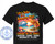 The image is a black t-shirt featuring a vibrant graphic design with a beach and cruise theme. The design is centered on the shirt and is layered with numerous copyright watermarks.

The top of the graphic displays bold, colorful text that reads "Life is Better on a Thanksgiving Cruise!". The words "Life is Better" are in a gradient of yellow, orange, and red with a black outline, appearing to be made of flames. "Thanksgiving Cruise!" is in a larger, more stylized font with a bubbly, iridescent effect in shades of orange, yellow, and pink, outlined in black.

Below the text is a detailed scene of a tropical beach at sunset. A large, white cruise ship is prominent on the left side of the scene, with its lights illuminated and a flag flying from its mast. The sun is setting behind the ship, casting a warm glow and creating a reflection on the water. The ocean is depicted with waves gently lapping onto a sandy shore.

Scattered on the beach are several seashells, including a large, intricate conch shell with the words "Name Here" written on it, and a smaller spiral shell. To the right of the cruise ship and beach scene, a cartoon turkey wearing sunglasses and a striped bandana is relaxing in a beach chair under a red and yellow umbrella. The turkey appears to be enjoying its vacation, with its feet propped up.

The lower part of the graphic features more text in a bold, block font. The primary text reads "CRUISING ON THE JUBILEE" in large letters with a gradient of orange, yellow, and red, similar to the "Thanksgiving Cruise!" text. Beneath this, smaller text lists destinations: "GALVESTON - COZUMEL - ROATAN". Finally, at the very bottom, the dates are displayed: "NOVEMBER 22 - 28, 2026".

On the left side of the t-shirt, outside of the main graphic, is a circular logo for "CUSTOM CRUISE WEAR". This logo is in shades of blue and white, featuring an anchor in the center, the words "CUSTOM CRUISE WEAR" around the top arc, "APPAREL, BANNERS & GIFTS" around the bottom arc, and a website address "www.CustomCruiseWear.com" below the anchor.

The overall color palette of the graphic is warm and tropical, with strong emphasis on oranges, yellows, reds, and blues, contrasted by the black of the t-shirt. The composition is layered and busy, with text and imagery blending together to create a festive and inviting design for a Thanksgiving cruise.