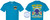 The image displays two sides of a bright blue t-shirt, likely for a themed event.

The left side shows the front of the t-shirt with a small, square graphic on the left chest area. This graphic features the words "MARDI GRAS" in an orange and yellow gradient font, with stylized silhouettes of people raising their arms in celebration. Below this, in a bolder, pixelated font, is "PUB CRAWL," with the word "CRAWL" in yellow and "PUB" in a white outline with a yellow fill. A frothy beer mug is depicted between "PUB" and "CRAWL." Beneath the text, the date "August 8, 2026" is printed in a small, white font. The background of this chest graphic has a subtle, light gray pixelated texture.

The right side shows the back of the t-shirt with a much larger and more elaborate graphic. At the top, bold yellow text with a black outline reads "BAR CRAWL" followed by "ON THE" in a smaller white font, and then "MARDI GRAS" in the same yellow and black style as "BAR CRAWL." Below this text is a scene depicting a cruise ship docked at a tropical location. Palm trees are visible on the left, and the ship's bow is prominent. In the foreground, there are three colorful cocktails: a red one on the left, a pale green one in the middle, and a yellow one on the right, each garnished with fruit and served with straws. The middle cocktail has a space above it with the text "Name Here" in a white, cursive font, suggesting a customizable element. Below the cocktails, in bold white letters with a yellow outline, is the phrase "BLAME IT ON THE DRINK PACKAGE!". Beneath this, the date "August 8, 2026" is printed again, this time in larger yellow text with a black outline.

In the lower left portion of the back graphic, there is a circular emblem. This emblem has a blue outline and contains the text "CUSTOM CRUISE WEAR" in a circular arrangement at the top and "APPAREL, BANNERS & GIFTS" at the bottom, also in a circular arrangement. In the center of the emblem is a white anchor symbol on a light blue background, with "www.CustomCruiseWear.com" written below it in small black text.

The overall color palette of the graphics is vibrant and festive, dominated by yellows, oranges, reds, and blues, fitting the Mardi Gras and cruise theme. The composition of the back graphic is balanced, with the text at the top and bottom framing the central scene of the cruise ship and cocktails. The blue of the t-shirt provides a strong contrast to the colorful graphics. Overlaying parts of the back graphic are faint, repeated watermarks that read "COPYRIGHT DO NOT COPY CUSTOM CRUISE WEAR".