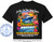 The image is a graphic design on a black t-shirt. The design features a vibrant tropical scene with a cruise ship, exotic birds, and lush foliage. The text elements are prominent and convey information about a specific cruise event.

The main scene depicts a large, white cruise ship sailing on blue, wavy water. The ship has multiple decks and appears to be moving forward. To the left of the ship, a colorful macaw parrot with blue, yellow, and green feathers is perched, looking towards the ship. To the right, a bright pink flamingo stands gracefully, facing the ship. Both birds are detailed and appear to be rendered in a somewhat stylized, illustrative manner.

Surrounding the central elements are various tropical plants and flowers, including palm fronds, large red hibiscus flowers, and some purple flowers, adding to the tropical ambiance. The background behind the cruise ship transitions from a bright orange and yellow sunset at the top to a darker hue at the bottom. There are also some small tiki umbrellas interspersed among the foliage.

The text at the top, in a flowing, white script font, reads "Good Times - Great Friends - Amazing Memories". Below this, in a smaller, white font, is the placeholder "Name Here", suggesting a customizable element.

The year "2027" is displayed in a textured, silver font above the main title of the event. The words "President's" and "CRUISE" are prominently displayed in large, bold, and colorful fonts. "President's" is in a textured yellow-orange font with a dark outline and shadow, while "CRUISE" is in a large, stylized blue font with white wave-like accents.

Below the cruise ship graphic, in bold yellow text with a dark outline, it says "EXPLORING THE EASTERN CARIBBEAN". Further down, in white text, are the destinations: "MIAMI - GRAND BAHAMA ISLAND - DOMINICAN REPUBLIC - GRAND TURK". At the very bottom of the graphic, the dates are shown in a cursive font: "February 28th - March 6th".

In the lower left corner of the t-shirt, there is a circular logo with a blue anchor in the center, surrounded by text that reads "CUSTOM CRUISE WEAR" in a circular pattern. The text "APPAREL, BANNERS & GIFTS" is written below this circular logo. The website "www.CustomCruiseWear.com" is also visible within the circular logo.

The overall color palette is rich and saturated, with strong contrasts. The blues of the water and parrot, the vibrant pink of the flamingo, the fiery oranges and yellows of the sunset, and the bright reds of the hibiscus flowers create a lively and festive atmosphere. The white text for the main slogans and destinations stands out clearly against the darker elements of the design and the black t-shirt.

The composition is centralized, with the cruise ship and the birds forming the focal point. The text elements are strategically placed above, within, and below this central image to provide information and context. The surrounding foliage frames the main graphic.

Subtle details include the texture in the fonts, especially the "President's" and "CRUISE" text, which adds depth and visual interest. The shading on the cruise ship and the waves also contributes to a sense of dimension. The use of a placeholder for "Name Here" indicates this is a design intended for personalization. Throughout the graphic, there are numerous repeating watermarks of "COPYRIGHT - DO NOT COPY - CUSTOM CRUISE WEAR", which are semi-transparent and do not significantly detract from the main design.

Finally, at the very bottom of the image, outside the graphic itself, there is a disclaimer text in plain black font: "*We are not affiliated with any cruise line or make any claims this is 'Official Merchandise'".