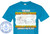 The image is a close-up, front-facing view of a light blue t-shirt. The t-shirt is folded, with the collar and sleeves visible. The center of the t-shirt is dominated by a graphic design.

The graphic features a stylized world map in muted tones of beige, white, and light grey, with an orange outline. A dotted orange line traces a cruise ship's route across the map, starting from Fort Lauderdale, USA, and traveling across the Atlantic, around Africa, through Asia, and across the Pacific, ending back in Fort Lauderdale. Numerous ports of call are marked on the map with small black dots and labels, including cities like Aarhus, Oslo, Copenhagen, Lisbon, Casablanca, Cape Town, Singapore, Bali, Darwin, Sydney, Easter Island, Papeete, and San Juan.

Above the map, large, bold, orange letters with a yellow outline spell out "GRAND WORLD VOYAGE." The letters have a distressed, textured appearance. Centered above "GRAND WORLD VOYAGE" in a smaller, white, sans-serif font, is the text "128 DAY".

Below the map, in large, bold, orange letters similar to those above, are the words "CRUISING ON THE VOLENDAM." Directly beneath this, in a smaller, white, sans-serif font, are the dates "JANUARY 5 - MAY 15, 2027".

On the left side of the t-shirt, a circular emblem is positioned over the graphic. This emblem is primarily light blue with white text and a white anchor icon. The text around the emblem reads "CUSTOM CRUISE WEAR" in a curved, upward arc above the anchor and "APPAREL, BANNERS & GIFTS" in a curved, downward arc below the anchor. Within the emblem, below the anchor, is the website address "www.CustomCruiseWear.com". The emblem also features star shapes on either side of the anchor.

The entire graphic area on the t-shirt is overlaid with a semi-transparent watermark consisting of repeating text that reads "CUSTOM CRUISE WEAR - CUSTOM CRUISE WEAR - CUSTOM CRUISE WEAR" and "COPYRIGHT - DO NOT COPY" in a light grey color. This watermark is subtle and appears in multiple rows.

The t-shirt itself is a solid, light blue color. The lighting is bright and even, highlighting the details of the graphic. The composition focuses on the t-shirt and its printed design.