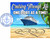 The image depicts a vibrant, idealized tropical beach scene, likely designed for promotional purposes. The primary focus is a large cruise ship docked in the turquoise waters of the ocean. In the foreground, soft, golden sand is dotted with subtle textures and undulations. Two large hearts are drawn in the sand, each containing a name: "JAROD" within the left heart and "MICHELLE" within the right. The lettering is in a dark gray, bold font, appearing as if written with a finger or stick in the sand.

Above the beach and sea, a bright blue sky with fluffy white clouds serves as the backdrop for large, stylized text. The upper text reads "Cruising Through Life" in a flowing, script font with white lettering outlined in black. Below this, in a contrasting, bold, all-caps white font with a black outline, is the phrase "ONE PORT AT A TIME!".

To the far left of the image, a circular logo features the text "CUSTOM CRUISE WEAR" in a blue arc, with an anchor symbol in the center. Below this, the text "www.CustomCruiseWear.com" is visible. The bottom edge of this circular logo curves, and the words "APPAREL, BANNERS & GIFTS" are written along its lower arc.

The right side of the image features a lush green palm tree with its fronds extending into the frame, adding to the tropical atmosphere. The overall color palette is dominated by the bright blues of the sky and ocean, the golden yellows of the sand, the white of the text and clouds, and the greens of the palm tree. The composition is balanced, with the cruise ship and text creating a horizontal line across the mid-section, while the sand and hearts anchor the foreground, and the palm tree adds vertical interest on the right. The entire image is overlaid with a repeating watermark of "CUSTOM CRUISE WEAR - COPYRIGHT - DO NOT COPY", which is a translucent light gray and blends into the background, particularly over the sky and water.
