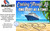 The image is a graphic advertisement for cruise-themed magnets. The top left corner features a red and blue horseshoe magnet graphic, with the word "MAGNET" in bold black capital letters below it. To the right of the magnet graphic, the title "Cruising Through Life" is written in large, stylized white script with a black outline, against a bright blue sky. Below this, in bold white capital letters, are the words "ONE PORT AT A TIME!". A large white cruise ship with blue accents is depicted sailing on a calm blue sea under the text. The ship is angled from the bottom left to the upper right of its section of the image. Lush green palm trees with vibrant green fronds are shown on the right side, framing the cruise ship and the sky.

The lower half of the image depicts a sandy beach scene. Two hearts are drawn in the sand, with the names "JAROD" and "MICHELLE" written inside them respectively, also in dark sand. The sand appears to be a warm, light tan color. A circular logo for "CUSTOM CRUISE WEAR" with an anchor graphic and the text "APPAREL, BANNERS & GIFTS" is visible on the far left of the beach scene, partially overlapping the text on the left side of the image.

The left side of the image contains text describing the product: "High Quality Flexible Vinyl Magnet With Black Backing". Below this, in a slightly larger font, it reads "Great for smooth flat surfaces (cruise doors, steel walls, magnetic whiteboards, steel lockers, refrigerators, and more)". A footnote asterisk symbol "May not work on all cruise line doors but should stick to the frames and walls outside your cabin" is placed below this text.

The entire image is overlaid with a faint watermark of "COPYRIGHT - DO NOT COPY - CUSTOM CRUISE WEAR" repeated in a pattern across the blue sky and beach sections. The composition is divided into roughly two horizontal halves, with the product description and magnet graphic on the left and the main advertising imagery on the right, which then transitions to the beach scene in the lower portion. The colors are bright and inviting, with a clear contrast between the text, graphics, and background elements.