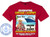 The image displays a red t-shirt with a graphic design centered on it. The graphic depicts a tropical beach scene with a large cruise ship in the background. In the foreground, a golden retriever dog and a gray tabby cat are sitting side-by-side. Both animals are wearing red and white patterned bandanas. In front of them are two footballs and a football helmet, along with some red roses and heart-shaped decorations, hinting at a Super Bowl and Valentine's Day theme.

Above the animals and ship, text reads "CELEBRATING SUPER BOWL & VALENTINE'S". Below this, in a script font, is "Name Here".

Further down, the text "CRUISE 4 CLAWS" is prominently displayed in large, bold letters, with "CRUISE" in white and "4 CLAWS" in yellow with a red outline. Underneath this, the text "CRUISING ON THE MAGIC" is written in a vibrant, wavy font with orange and yellow colors.

The bottom section of the graphic lists cruise destinations: "MIAMI - GRAND BAHAMA - AMBER COVE - GRAND TURK", followed by the date range "FEBRUARY 14-20, 2027".

A circular logo for "CUSTOM CRUISE WEAR" is located on the left side of the t-shirt, featuring an anchor symbol and text that reads "CUSTOM CRUISE WEAR APPAREL, BANNERS & GIFTS" and a website address "www.CustomCruiseWear.com".

The overall color palette of the graphic includes bright blues for the ocean and sky, sandy beige for the beach, green for palm trees, and vibrant yellows, oranges, and reds in the text and decorative elements. The t-shirt itself is a solid, dark red color. The composition places the key elements – the animals, the ship, and the text – in a way that balances the information and visual appeal. There are numerous "COPYRIGHT - DO NOT COPY - CUSTOM CRUISE WEAR" watermarks subtly layered throughout the graphic, indicating it is a design for commercial use.