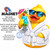 The image is a promotional graphic for "MAGNET" products, specifically "High Quality Flexible Vinyl Magnet With Black Backing." The graphic features a whimsical illustration of a yellow rubber duck character dressed in a white plush bathrobe. The duck is wearing black sunglasses that reflect a tropical beach scene with palm trees and the ocean. In its right hand, it holds a tall, clear glass filled with a vibrant blue cocktail, complete with ice cubes, a straw, a slice of orange, a piece of pineapple, and a bright red cherry on top. A small, pink, patterned umbrella is perched in the drink. The word "NAME" is prominently displayed in black, stylized lettering on the duck's bath towel belt.

To the left of the duck, the word "MAGNET" is presented in large, bold, dark gray sans-serif font. Below it, the product description "High Quality Flexible Vinyl Magnet With Black Backing" is written in smaller, black text. Further down, a bulleted list of suggested uses is provided: "Great for smooth flat surfaces (cruise doors, steel walls, magnetic whiteboards, steel lockers, refrigerators, and more)". A disclaimer is also included below this: "May not work on all cruise line doors but should stick to the frames and walls outside your cabin".

A circular logo for "CUSTOM CRUISE WEAR" with an anchor symbol in the center is positioned on the lower left side of the duck. The logo is blue with white text and stars. The overall color palette is bright and cheerful, dominated by the yellow of the duck, the blue of the cocktail, the white of the bathrobe, and the vivid tropical reflection in the sunglasses. The composition is somewhat crowded, with the duck and its accessories taking up the majority of the right side of the frame, while the text and magnet graphic occupy the left. The background is a plain white, which helps the colorful illustration and text stand out. Faint, repeating "COPYRIGHT - DO NOT COPY - CUSTOM CRUISE WEAR" text is watermarked across various elements of the illustration.