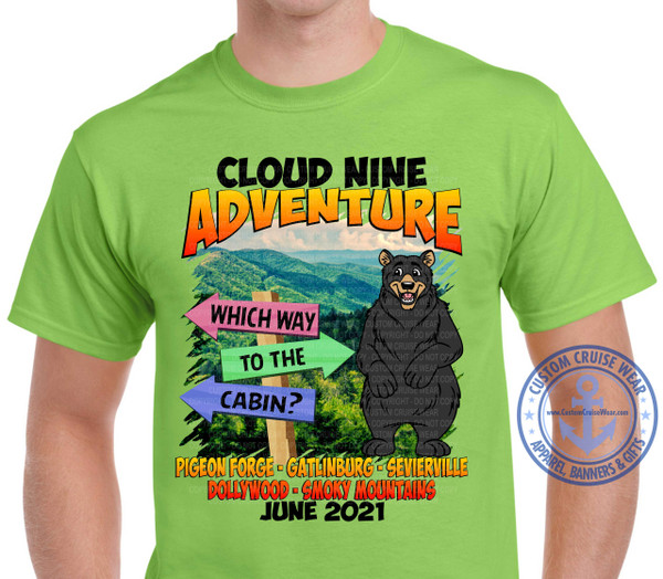 Cloud Nine Adventure Smoky Mountain Bear with Directional Signs