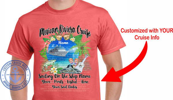 Mexican Riviera Watercolor Cruise Shirt