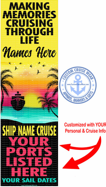 Making Memories Cruising Through Life Beach Sunset Watercolor BANNER