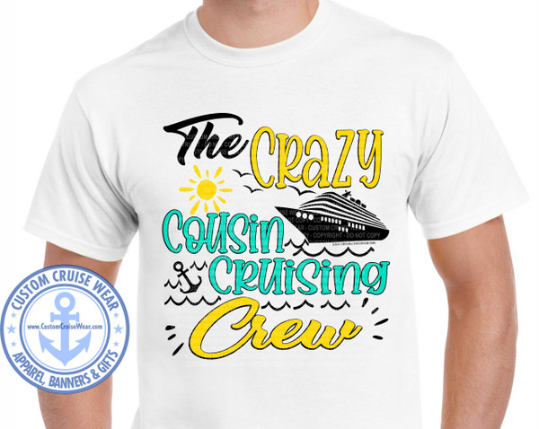 The Crazy Cousin Cruising Crew Ship with Sun and Waves