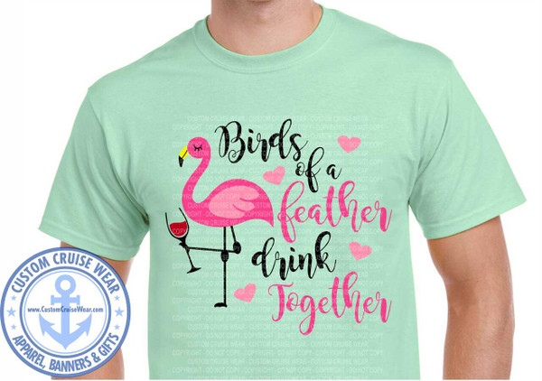 Birds Of A Feather Drink Together Flamingo With Wine