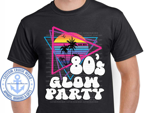 80's Glow Party Neon Retro Palm Trees