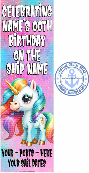 Birthday Cute Unicorn BANNER