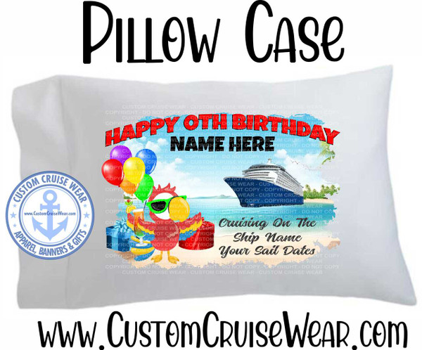 Pillow Case Birthday Parrot