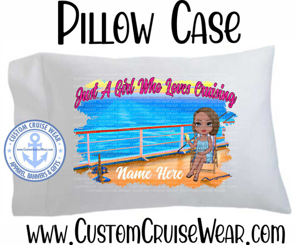 Pillow Case Just a Girl Who Loves Cruising Cartoon Character