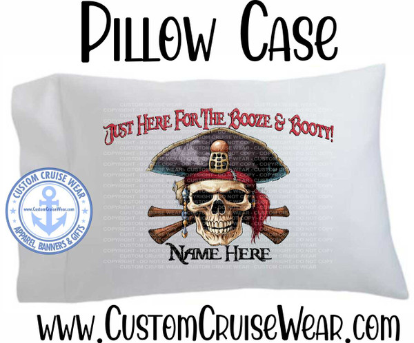 Pillow Case Pirate Booze and Booty