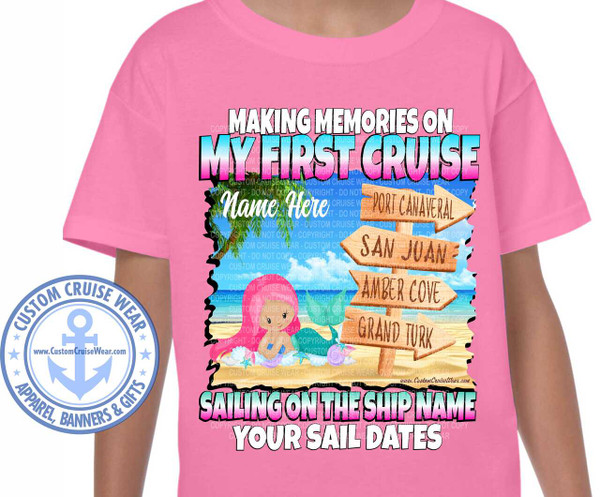 First Cruise Pink Mermaid with Directional Signs