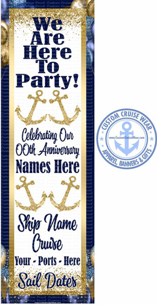 Anniversary Navy and Gold with Anchors BANNER