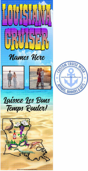 Louisiana Cruisers State Outline with Two Photos BANNER