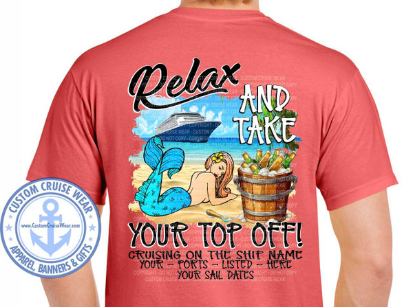 Relax & Take Your Top Off Mermaid Bucket of Beer on Beach