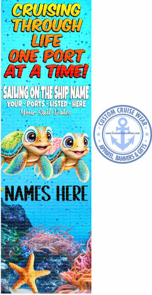 Cruising Through Life Cute Turtles Underwater BANNER