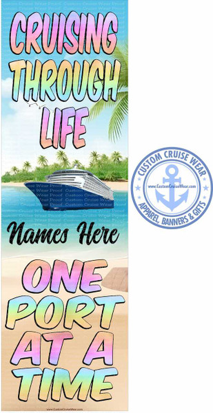 Cruising Through Life Rainbow Lettering BANNER