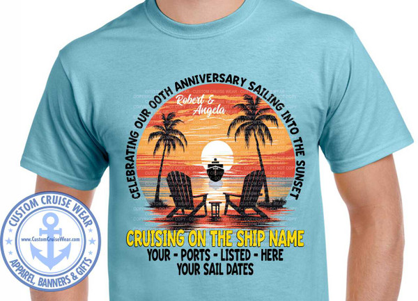 Anniversary Sailing Into The Sunset Circle Retro