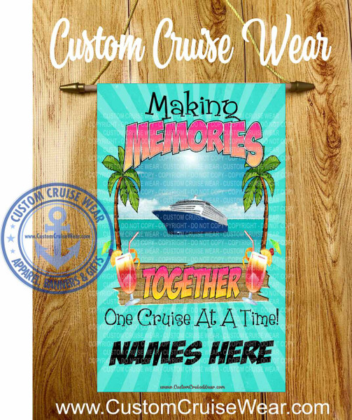 Making Memories Together Palm Trees with Drinks CABIN DOOR FLAG