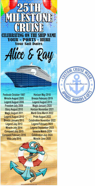 Milestone Cruise Beach with Past Cruises Listed Anchor BANNER