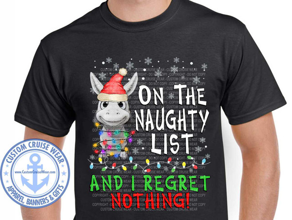 On The Naughty List Christmas Donkey