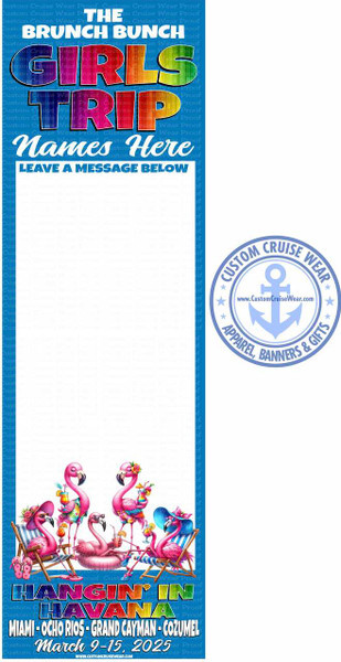 030925AUTOGIRLTRIP MARCH 9 2025 Girls Trip Flamingos Lounging AUTOGRAPH BANNER