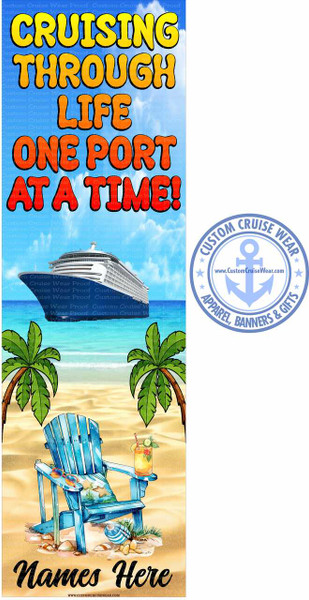 Cruising Through Life Chair on Beach BANNER