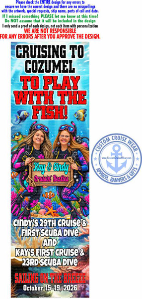 Cindy Bergeron Breeze October 15 2026 Underwater Scuba Dive Cartoon Custom Design Request BANNER