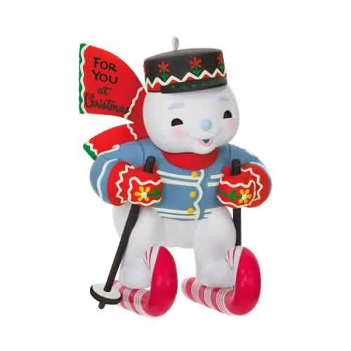 1990' ヴィンテージ クリスマス　スノーボール　4個 2025 Vintage Greetings #2 - Skiing Snowman - Club Hallmark