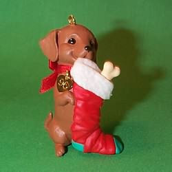 1996 Puppy Love #6 - Dachshund Christmas Ornament | The Ornament Shop