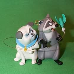 Disney Hundehalsband Pocahontas & Meeko, Polyester, Verstellbar 24,1-37,8cm, 1,3cm Breit - Offiziell Lizenziert